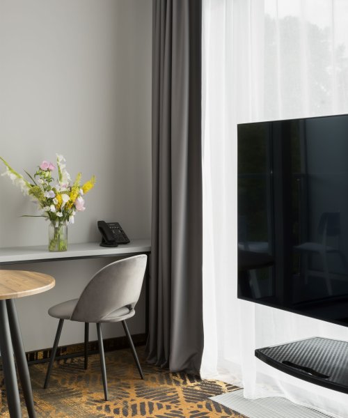 Deluxe suite with kitchen overlooking the river