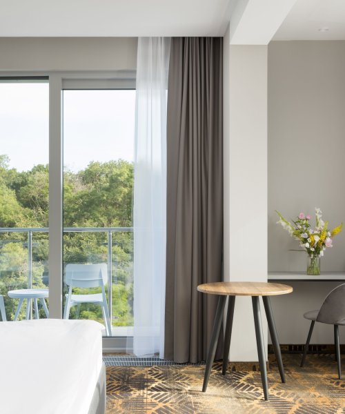 Deluxe suite with kitchen overlooking the river